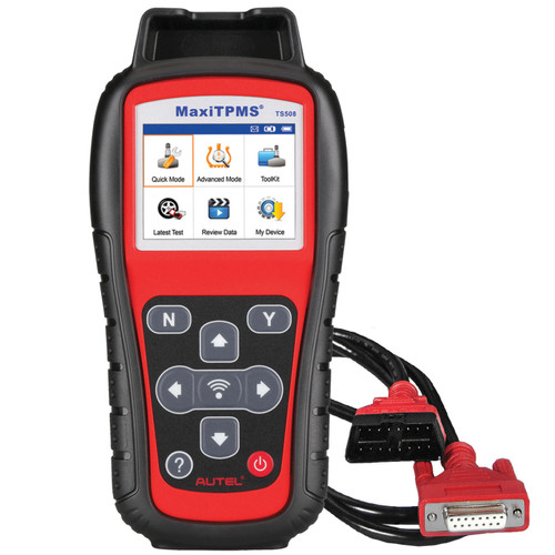 Autel MaxiTPMS TS508WF tool displaying sensor status on screen